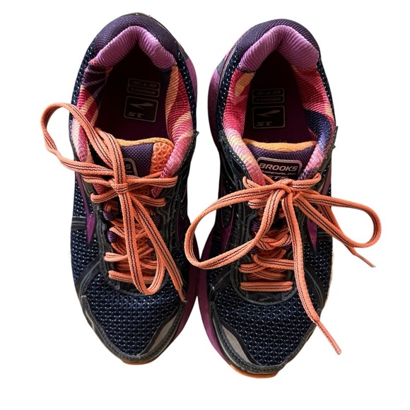 Brooks Adrenaline GTS 15 Women's Running Shoes Size 11 B Black/Purple/Orange - Picture 6 of 10